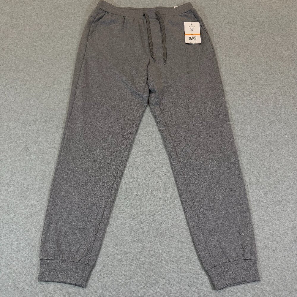 Original Penguin Sport Mens Drawstring Jogger Pants S Heather Gray Stretch NWT